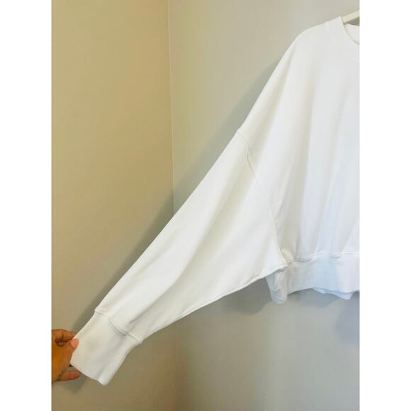 NWT Fabletics Year Round Terry Crew Neck Sweatshirt in White Women's sz. XL - Picture 7 of 8